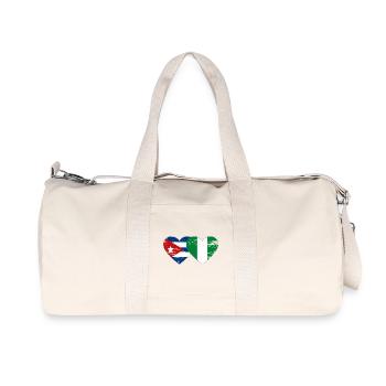 Drapeau du Nigeria du Nigeria Drapeau du cœur utilisé - Sac de sport en toile recyclée Stanley/Stella - blanc naturel - Devant