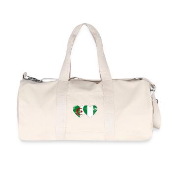 Algerien Nigeria Flagge Herz used - Recycelte Canvas-Sporttasche von Stanley/Stella - Naturweiß - Vorne