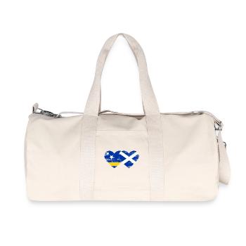 Curacao_Schottland_Flagge_Herz_used - Recycled Canvas Sports Bag by Stanley/Stella - natural - Front
