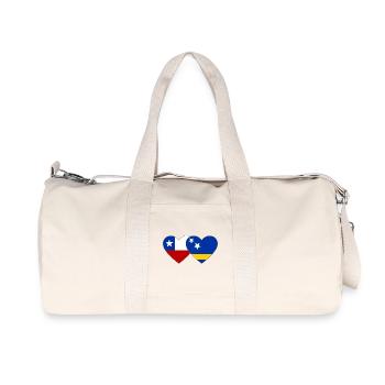 Chile_Curacao_Flagge_Herz - Recycled Canvas Sports Bag by Stanley/Stella - natural - Front