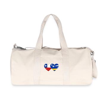 Chile_Curacao_Flagge_Herz_used - Recycled Canvas Sports Bag by Stanley/Stella - natural - Front