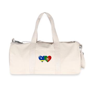 Curaçao_Portugal_Flagge_Herz - Recycled Canvas Sports Bag by Stanley/Stella - natural - Front
