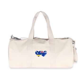 Curacao_Australien_Flagge_Herz_used - Recycelte Canvas-Sporttasche von Stanley/Stella - Naturweiß - Vorne