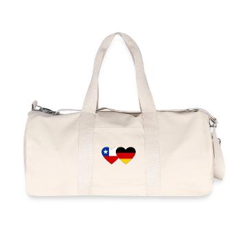 Cœur du drapeau Chili-Allemagne - Sac de sport en toile recyclée Stanley/Stella - blanc naturel - Devant