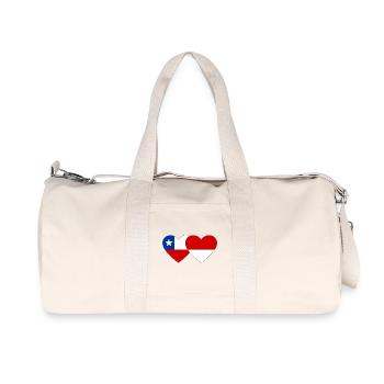 Chile_Polen_Flagge_Herz - Recycelte Canvas-Sporttasche von Stanley/Stella - Naturweiß - Vorne