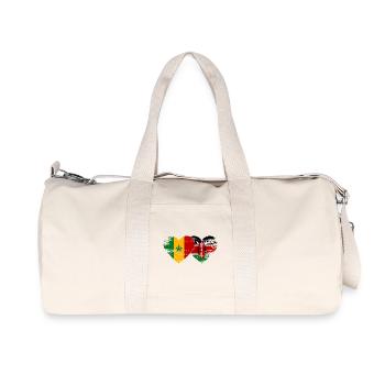 Senegal_Kenia_Flagge_Herz_used - Recycelte Canvas-Sporttasche von Stanley/Stella - Naturweiß - Vorne
