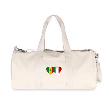 Senegal_Italien_Flagge_Herz - Recycled Canvas Sports Bag by Stanley/Stella - natural - Front