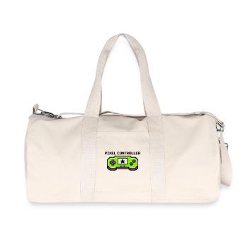 Pixel Controller Logo Grafik - Recycelte Canvas-Sporttasche von Stanley/Stella - Naturweiß - Vorne