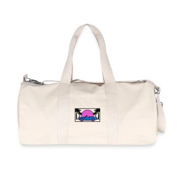 Cabrio Palmen Sunset Grafik - Recycelte Canvas-Sporttasche von Stanley/Stella - Naturweiß - Vorne