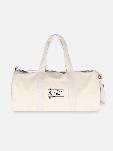 Violinschlüssel mit Noten - Recycelte Canvas-Sporttasche von Stanley/Stella - Naturweiß