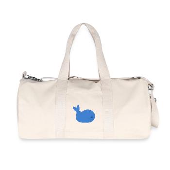 Simple Whale Cartoon - Recycled Canvas Sports Bag by Stanley/Stella - natural - Front
