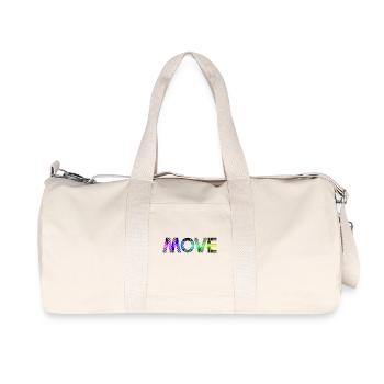 Move - rainbow / Motivation Fitness Sport - Recycelte Canvas-Sporttasche von Stanley/Stella - Naturweiß - Vorne