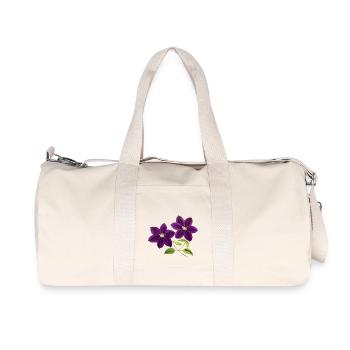 Purple flowers - Recycled Canvas Sports Bag by Stanley/Stella - natural - Front