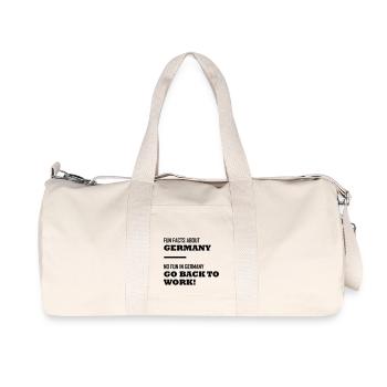 Fun Facts about Germany - No Fun in Germany - Recycelte Canvas-Sporttasche von Stanley/Stella - Naturweiß - Vorne