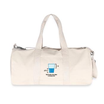 Strictly speaking, the glass is always full. - Recycled Canvas Sports Bag by Stanley/Stella - natural - Front