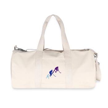 hockey rink player6 Silhouette Animation - Recycled Canvas Sports Bag by Stanley/Stella - natural - Front