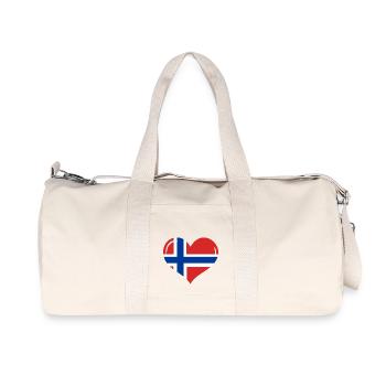 Herz Norwegen, I love Norway - Recycelte Canvas-Sporttasche von Stanley/Stella - Naturweiß - Vorne
