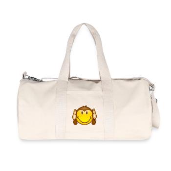 Smiley Monkey No hearing - Recycelte Canvas-Sporttasche von Stanley/Stella - Naturweiß - Vorne