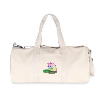 Rainbow DJ Kitty - dj cat - Recycled Canvas Sports Bag by Stanley/Stella - natural - Front