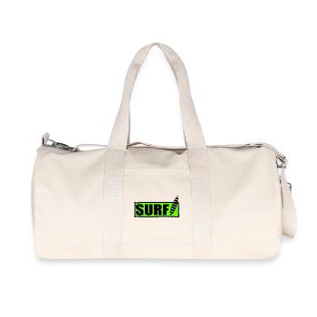 SURF. SURFER. SURFER. SPORT. HOLIDAYS. TRAVEL. - Recycled Canvas Sports Bag by Stanley/Stella - natural - Front