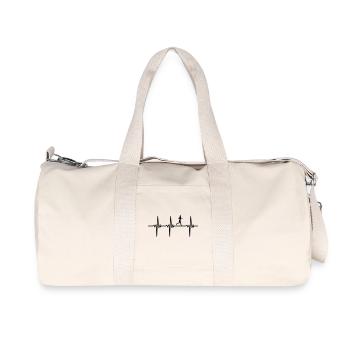Heartbeat Jogger - Marathon Run Motif - Recycled Canvas Sports Bag by Stanley/Stella - natural - Front