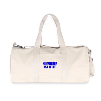 Nie wieder ist jetzt - Recycelte Canvas-Sporttasche von Stanley/Stella - Naturweiß - Vorne