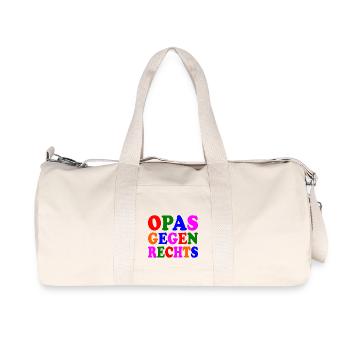 Opas gegen rechts - Recycelte Canvas-Sporttasche von Stanley/Stella - Naturweiß - Vorne