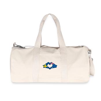 Sweden Australia Flag Heart Shape - Recycled Canvas Sports Bag by Stanley/Stella - natural - Front