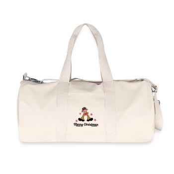 Joyeux Noël - Sac de sport en toile recyclée Stanley/Stella - blanc naturel - Devant