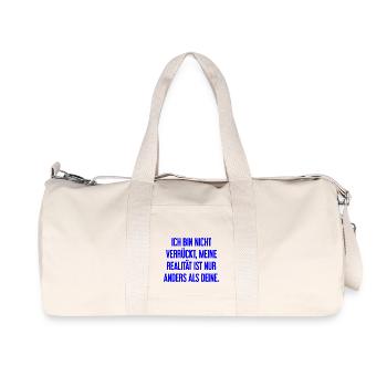 I'm not crazy – my reality is different - Recycled Canvas Sports Bag by Stanley/Stella - natural - Front