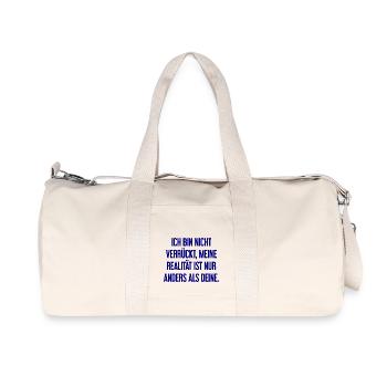 I'm not crazy – my reality is different - Recycled Canvas Sports Bag by Stanley/Stella - natural - Front