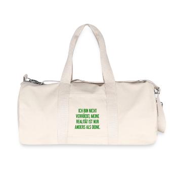 I'm not crazy – my reality is different - Recycled Canvas Sports Bag by Stanley/Stella - natural - Front