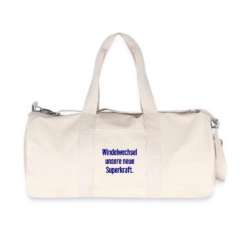 Changement de couche – notre nouveau superpouvoir - Sac de sport en toile recyclée Stanley/Stella - blanc naturel - Devant