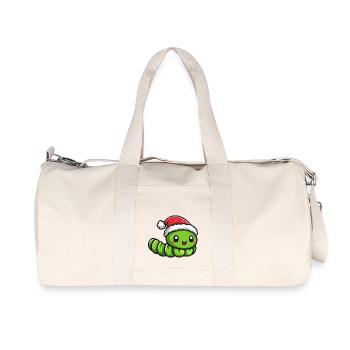 Wurm Weihnachten - Recycelte Canvas-Sporttasche von Stanley/Stella - Naturweiß - Vorne