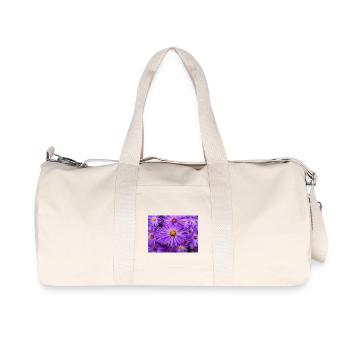 Aster de la Nouvelle-Angleterre aussi poilu Michaelmas-daisy - Sac de sport en toile recyclée Stanley/Stella - blanc naturel - Devant