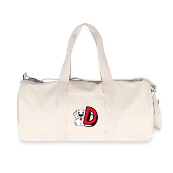 Dog D Letter Dog Sitting Small Dog Cute - Recycled Canvas Sports Bag by Stanley/Stella - natural - Front