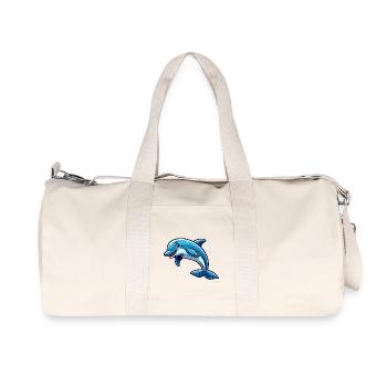 dolphin dolphin comic - Recycled Canvas Sports Bag by Stanley/Stella - natural - Front