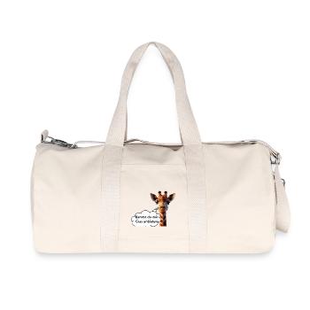 Giraffen-Humor: Gras & Joint - Recycelte Canvas-Sporttasche von Stanley/Stella - Naturweiß - Vorne