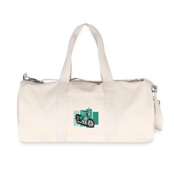 S51 (turquoise) // Illustration - Recycled Canvas Sports Bag by Stanley/Stella - natural - Front