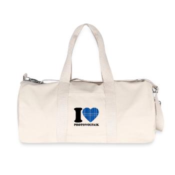 I Love Photovoltaik - Herz - Erneuerbare Energie - Recycelte Canvas-Sporttasche von Stanley/Stella - Naturweiß - Vorne
