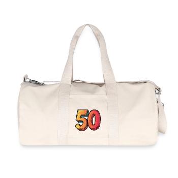 50 Symbole numérique - Sac de sport en toile recyclée Stanley/Stella - blanc naturel - Devant