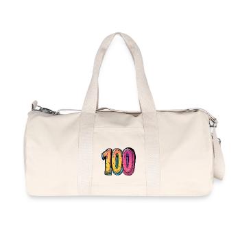 Symbole du chiffre 100 - Sac de sport en toile recyclée Stanley/Stella - blanc naturel - Devant