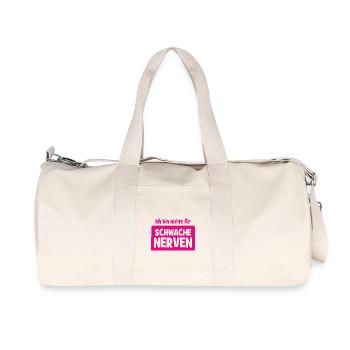 Ich bin nichts für schwache Nerven - Recycelte Canvas-Sporttasche von Stanley/Stella - Naturweiß - Vorne