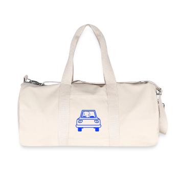 Vogel Auto fahren Autofahrer Führerschein mobil - Recycelte Canvas-Sporttasche von Stanley/Stella - Naturweiß - Vorne