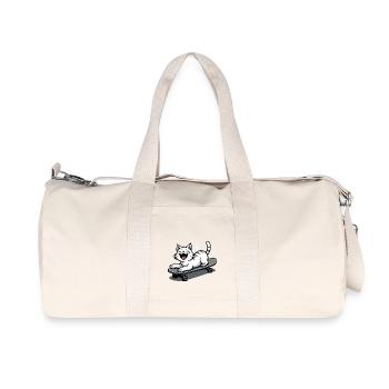 Skateur Skateur Chat Skateboard Patinage - Sac de sport en toile recyclée Stanley/Stella - blanc naturel - Devant