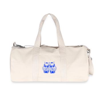 2 Gamer Owls Play Team Friends Two Player Duo - Recycled Canvas Sports Bag by Stanley/Stella - natural - Front