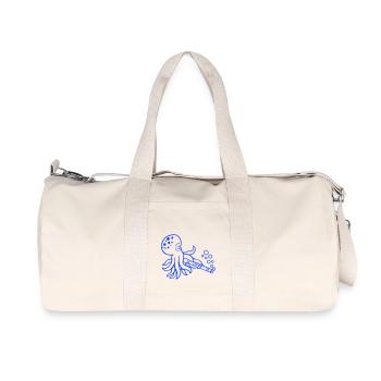Octopus Flute Music Playing Bubbles Underwater - Recycled Canvas Sports Bag by Stanley/Stella - natural - Front