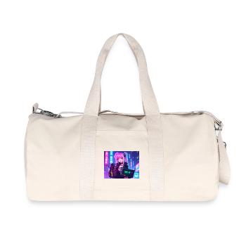 Pink Coder Girl – Skill: cute & stylisch - Recycelte Canvas-Sporttasche von Stanley/Stella - Naturweiß - Vorne