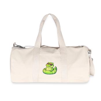 Alligator Comic Cool - Recycelte Canvas-Sporttasche von Stanley/Stella - Naturweiß - Vorne