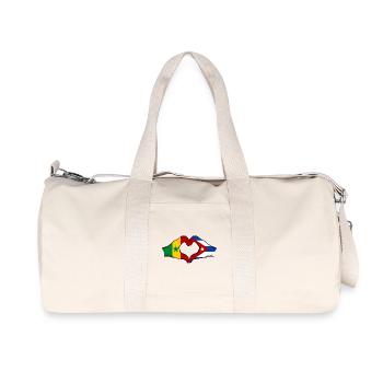 Senegal Cuba Flag Hands Heart Shape - Recycled Canvas Sports Bag by Stanley/Stella - natural - Front